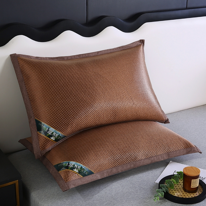 91家纺网 家纺一手货源 找家纺 小牛席业 2026新款大冰藤夏凉枕套系列凉枕套夏天枕套冰丝枕套竹枕套藤枕套冰藤枕套 大冰藤夏凉枕套（咖色）