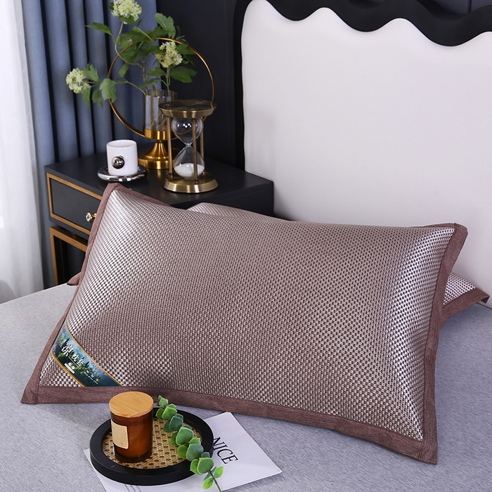 91家纺网 家纺一手货源 找家纺 小牛席业 2026新款大冰藤夏凉枕套系列凉枕套夏天枕套冰丝枕套竹枕套藤枕套冰藤枕套 大冰藤夏凉枕套（香槟）