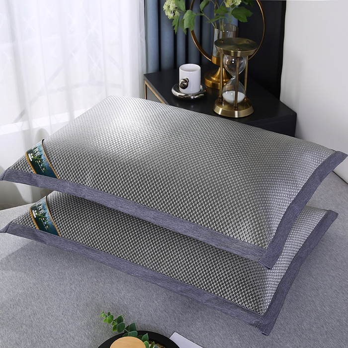 91家纺网 家纺一手货源 找家纺 小牛席业 2026新款大冰藤夏凉枕套系列凉枕套夏天枕套冰丝枕套竹枕套藤枕套冰藤枕套 大冰藤夏凉枕头（银灰）