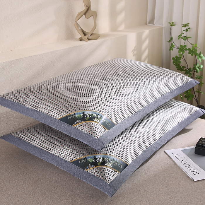 91家纺网 家纺一手货源 找家纺 小牛席业 2026新款大冰藤夏凉枕套系列凉枕套夏天枕套冰丝枕套竹枕套藤枕套冰藤枕套 大冰藤夏凉枕套（星光银色）