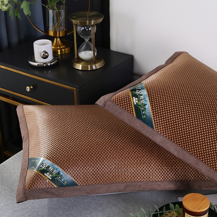 91家纺网 家纺一手货源 找家纺 小牛席业 2026新款大冰藤夏凉枕套系列凉枕套夏天枕套冰丝枕套竹枕套藤枕套冰藤枕套 大冰藤夏凉枕套（咖色）