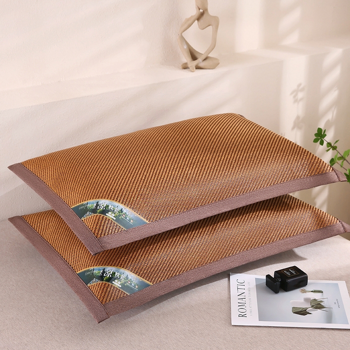 91家纺网 家纺一手货源 找家纺 小牛席业 2026新款大冰藤夏凉枕套系列凉枕套夏天枕套冰丝枕套竹枕套藤枕套冰藤枕套 角标全藤-经典斜纹藤枕套