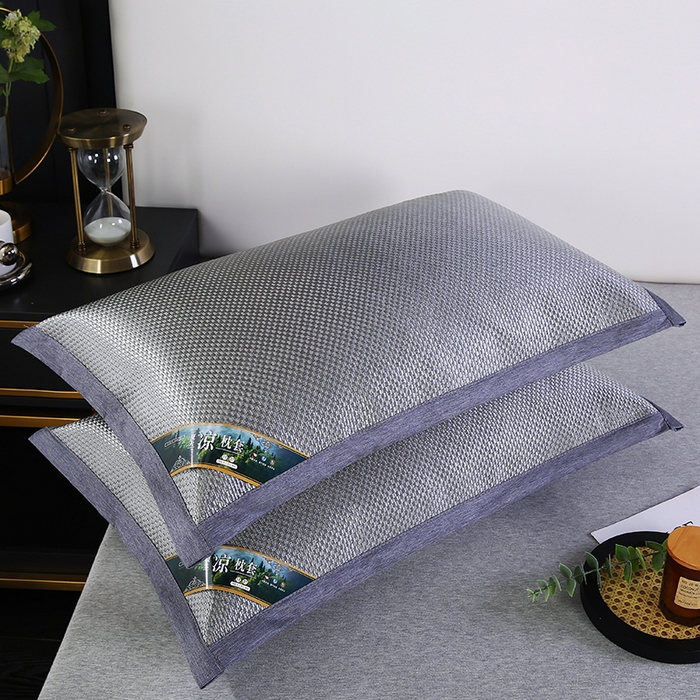 91家纺网 家纺一手货源 找家纺 小牛席业 2026新款大冰藤夏凉枕套系列凉枕套夏天枕套冰丝枕套竹枕套藤枕套冰藤枕套 大冰藤夏凉枕头（银灰）