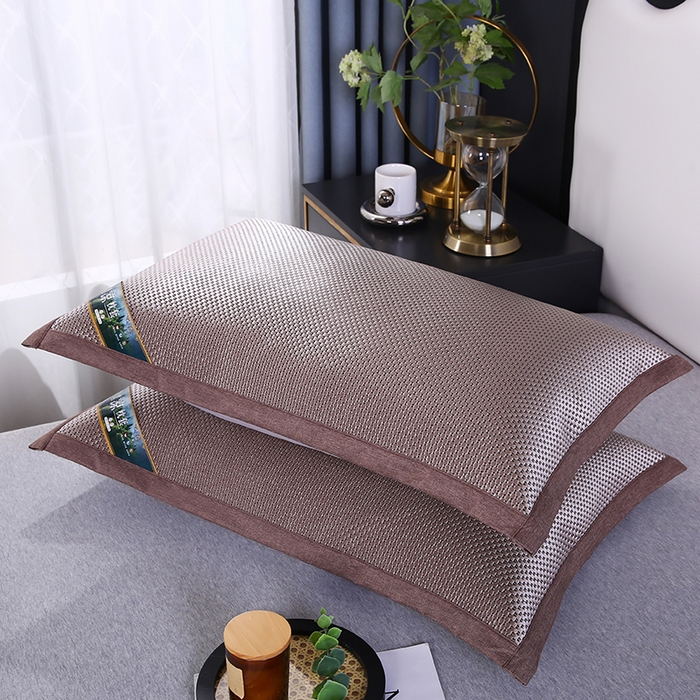 91家纺网 家纺一手货源 找家纺 小牛席业 2026新款大冰藤夏凉枕套系列凉枕套夏天枕套冰丝枕套竹枕套藤枕套冰藤枕套 大冰藤夏凉枕套（香槟）