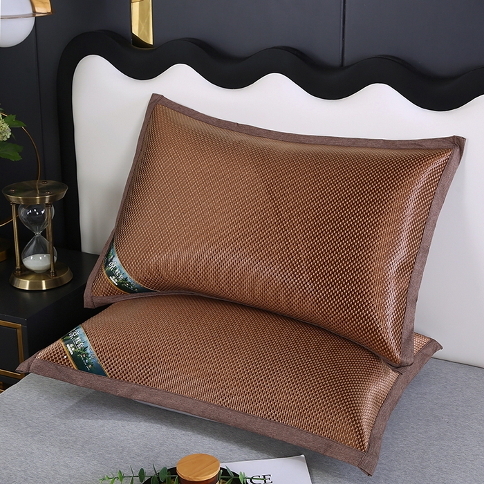91家纺网 家纺一手货源 找家纺 小牛席业 2026新款大冰藤夏凉枕套系列凉枕套夏天枕套冰丝枕套竹枕套藤枕套冰藤枕套 大冰藤夏凉枕套（咖色）