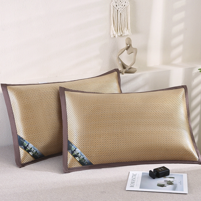 91家纺网 家纺一手货源 找家纺 小牛席业 2026新款大冰藤夏凉枕套系列凉枕套夏天枕套冰丝枕套竹枕套藤枕套冰藤枕套 大冰藤夏凉枕套（星光金色）