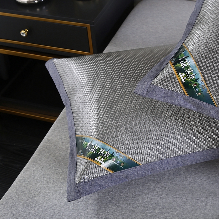 91家纺网 家纺一手货源 找家纺 小牛席业 2026新款大冰藤夏凉枕套系列凉枕套夏天枕套冰丝枕套竹枕套藤枕套冰藤枕套 大冰藤夏凉枕头（银灰）