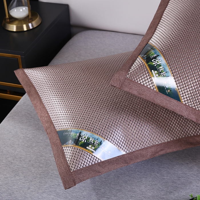 91家纺网 家纺一手货源 找家纺 小牛席业 2026新款大冰藤夏凉枕套系列凉枕套夏天枕套冰丝枕套竹枕套藤枕套冰藤枕套 大冰藤夏凉枕套（香槟）