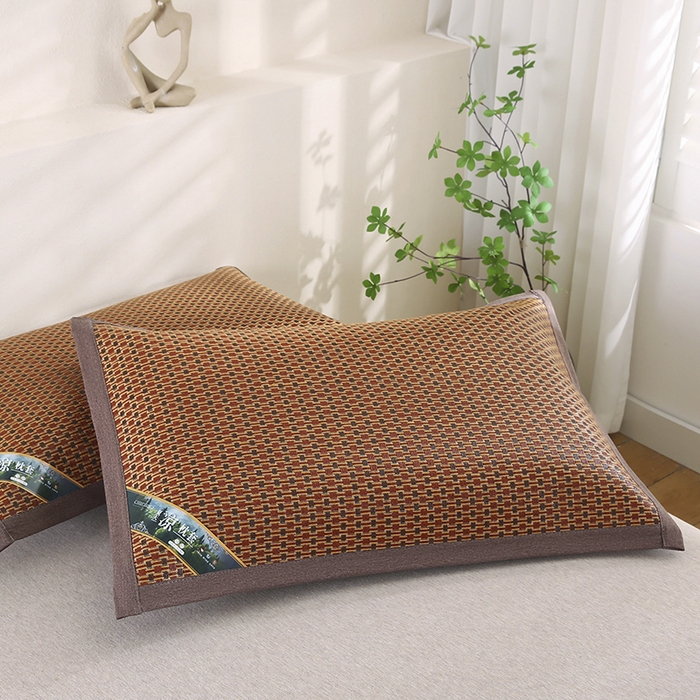 91家纺网 家纺一手货源 找家纺 小牛席业 2026新款大冰藤夏凉枕套系列凉枕套夏天枕套冰丝枕套竹枕套藤枕套冰藤枕套 角标全藤-红玉藤枕套