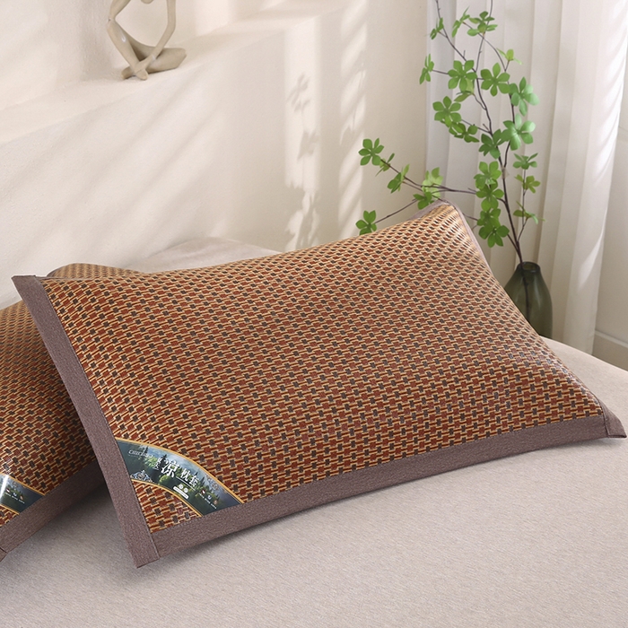 91家纺网 家纺一手货源 找家纺 小牛席业 2026新款大冰藤夏凉枕套系列凉枕套夏天枕套冰丝枕套竹枕套藤枕套冰藤枕套 角标全藤-红玉藤枕套