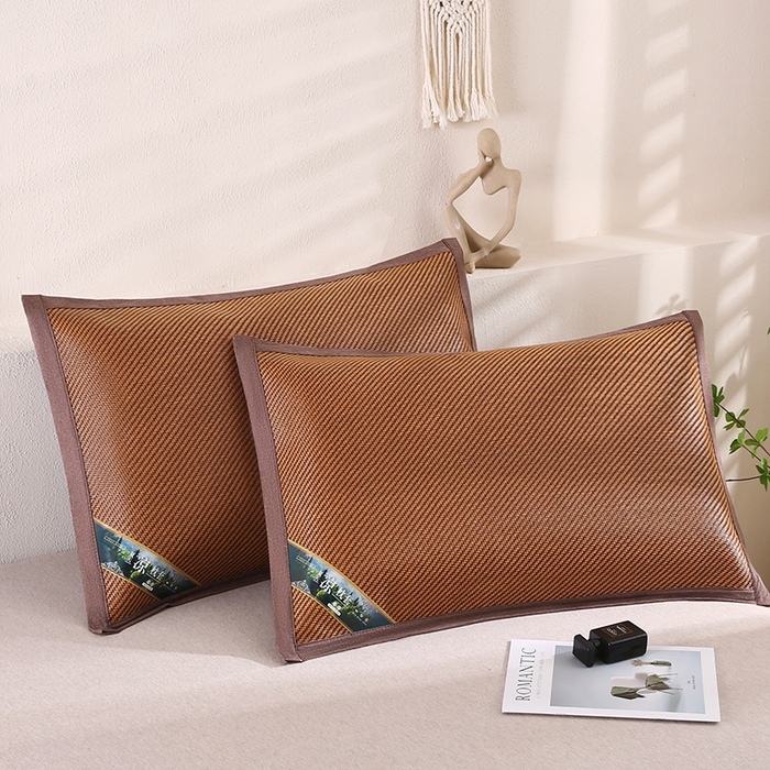 91家纺网 家纺一手货源 找家纺 小牛席业 2026新款大冰藤夏凉枕套系列凉枕套夏天枕套冰丝枕套竹枕套藤枕套冰藤枕套 角标全藤-经典斜纹藤枕套