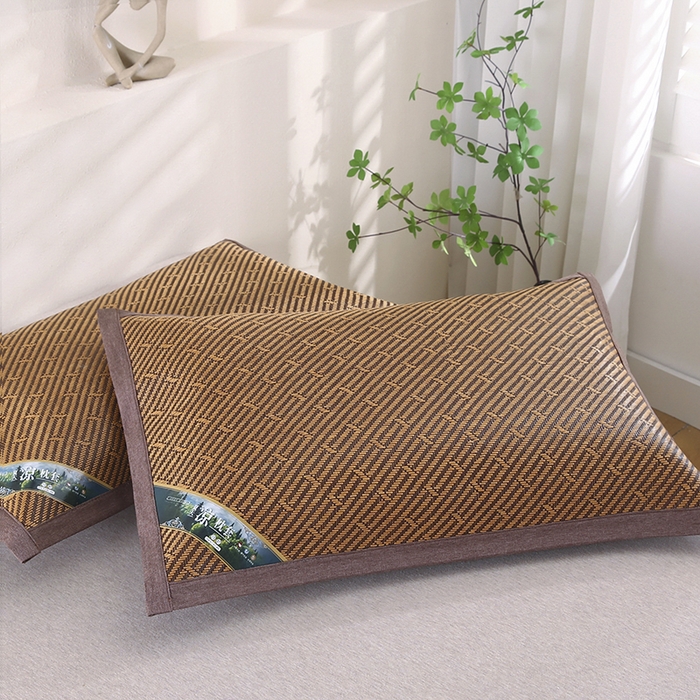 91家纺网 家纺一手货源 找家纺 小牛席业 2026新款大冰藤夏凉枕套系列凉枕套夏天枕套冰丝枕套竹枕套藤枕套冰藤枕套 角标全藤-古韵藤枕套