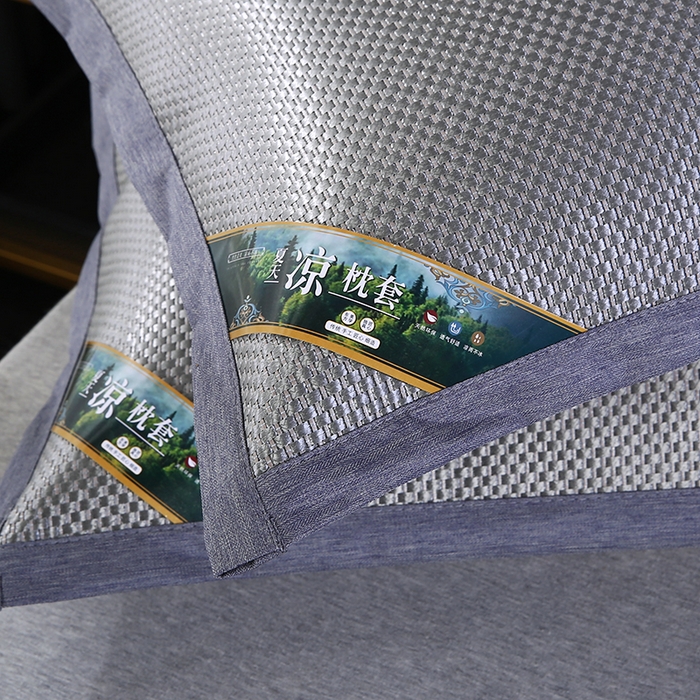 91家纺网 家纺一手货源 找家纺 小牛席业 2026新款大冰藤夏凉枕套系列凉枕套夏天枕套冰丝枕套竹枕套藤枕套冰藤枕套 大冰藤夏凉枕头（银灰）