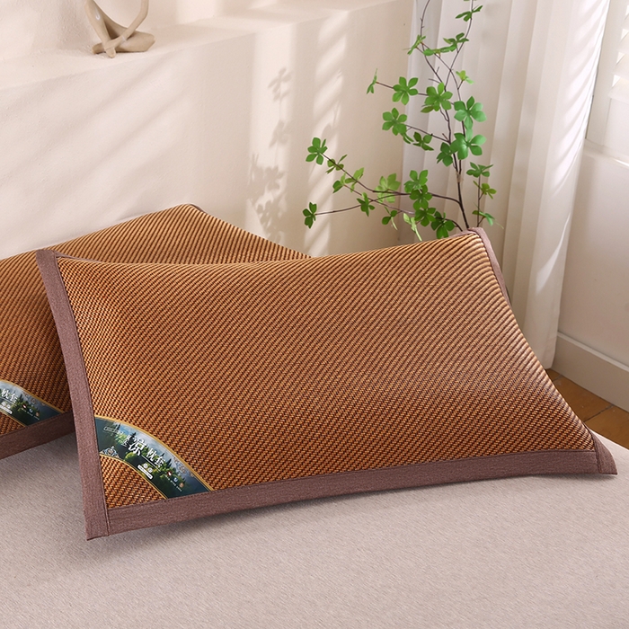 91家纺网 家纺一手货源 找家纺 小牛席业 2026新款大冰藤夏凉枕套系列凉枕套夏天枕套冰丝枕套竹枕套藤枕套冰藤枕套 角标全藤-经典斜纹藤枕套