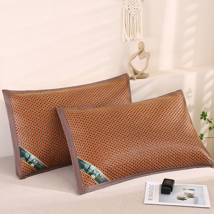 91家纺网 家纺一手货源 找家纺 小牛席业 2026新款大冰藤夏凉枕套系列凉枕套夏天枕套冰丝枕套竹枕套藤枕套冰藤枕套 角标全藤-红玉藤枕套