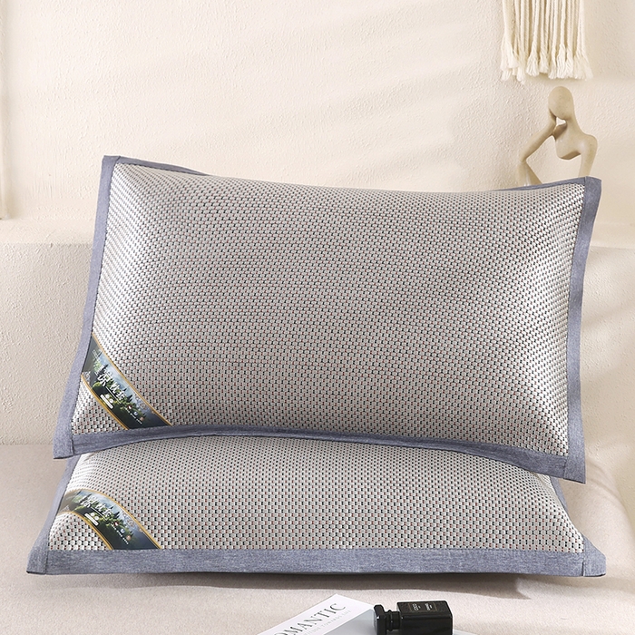 91家纺网 家纺一手货源 找家纺 小牛席业 2026新款大冰藤夏凉枕套系列凉枕套夏天枕套冰丝枕套竹枕套藤枕套冰藤枕套 大冰藤夏凉枕套（星光银色）