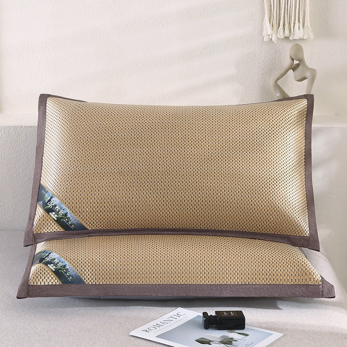 91家纺网 家纺一手货源 找家纺 小牛席业 2026新款大冰藤夏凉枕套系列凉枕套夏天枕套冰丝枕套竹枕套藤枕套冰藤枕套 大冰藤夏凉枕套（星光金色）