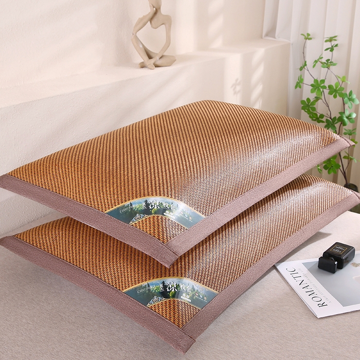 91家纺网 家纺一手货源 找家纺 小牛席业 2026新款大冰藤夏凉枕套系列凉枕套夏天枕套冰丝枕套竹枕套藤枕套冰藤枕套 角标全藤-经典斜纹藤枕套