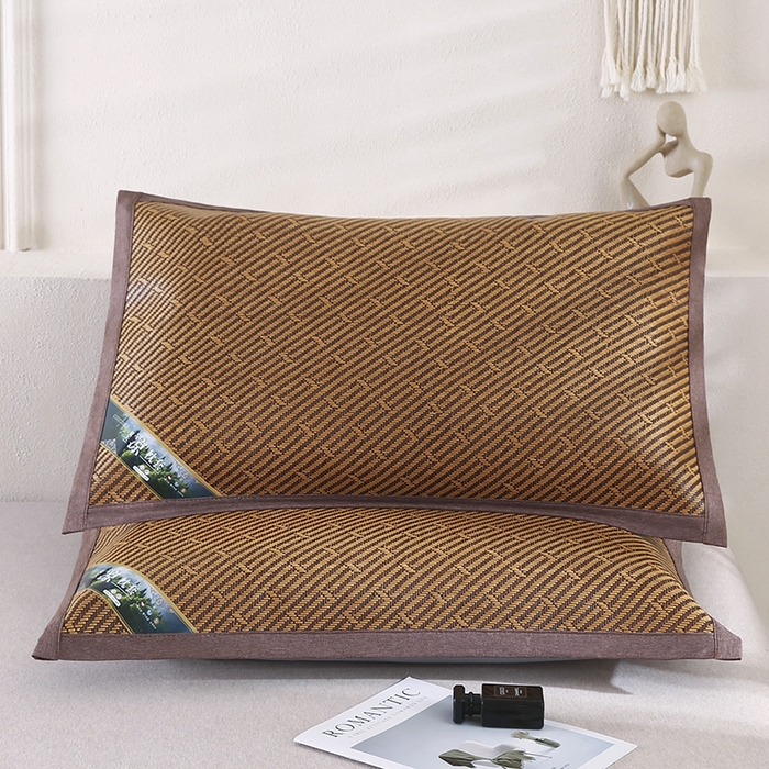 91家纺网 家纺一手货源 找家纺 小牛席业 2026新款大冰藤夏凉枕套系列凉枕套夏天枕套冰丝枕套竹枕套藤枕套冰藤枕套 角标全藤-古韵藤枕套