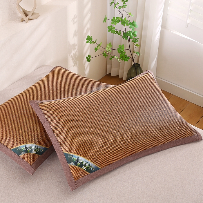 91家纺网 家纺一手货源 找家纺 小牛席业 2026新款大冰藤夏凉枕套系列凉枕套夏天枕套冰丝枕套竹枕套藤枕套冰藤枕套 角标全藤-经典斜纹藤枕套