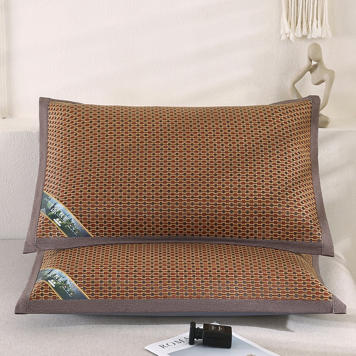 91家纺网 家纺一手货源 找家纺 小牛席业 2026新款大冰藤夏凉枕套系列凉枕套夏天枕套冰丝枕套竹枕套藤枕套冰藤枕套 角标全藤-红玉藤枕套