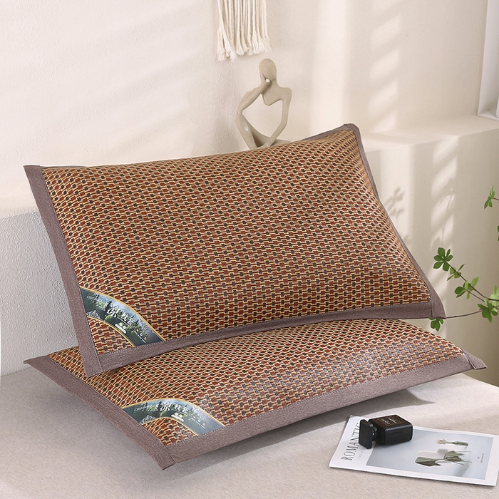 91家纺网 家纺一手货源 找家纺 小牛席业 2026新款大冰藤夏凉枕套系列凉枕套夏天枕套冰丝枕套竹枕套藤枕套冰藤枕套 角标全藤-红玉藤枕套