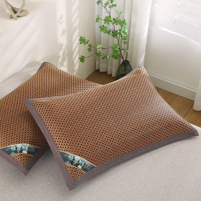 91家纺网 家纺一手货源 找家纺 小牛席业 2026新款大冰藤夏凉枕套系列凉枕套夏天枕套冰丝枕套竹枕套藤枕套冰藤枕套 角标全藤-红玉藤枕套