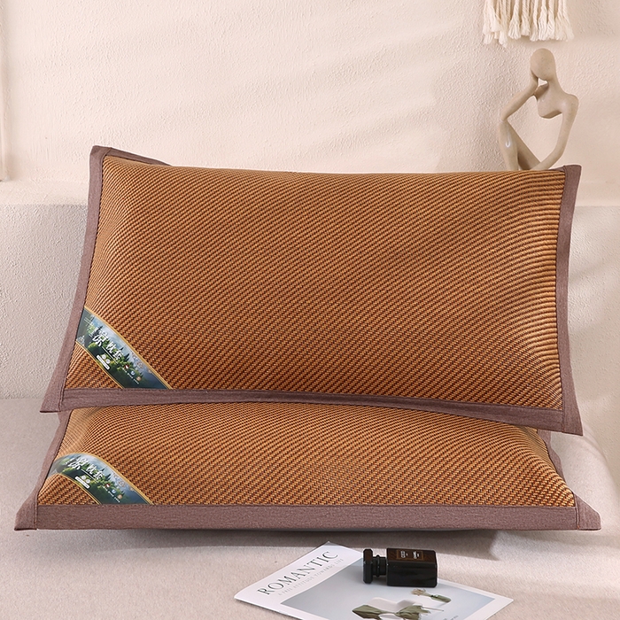 91家纺网 家纺一手货源 找家纺 小牛席业 2026新款大冰藤夏凉枕套系列凉枕套夏天枕套冰丝枕套竹枕套藤枕套冰藤枕套 角标全藤-经典斜纹藤枕套