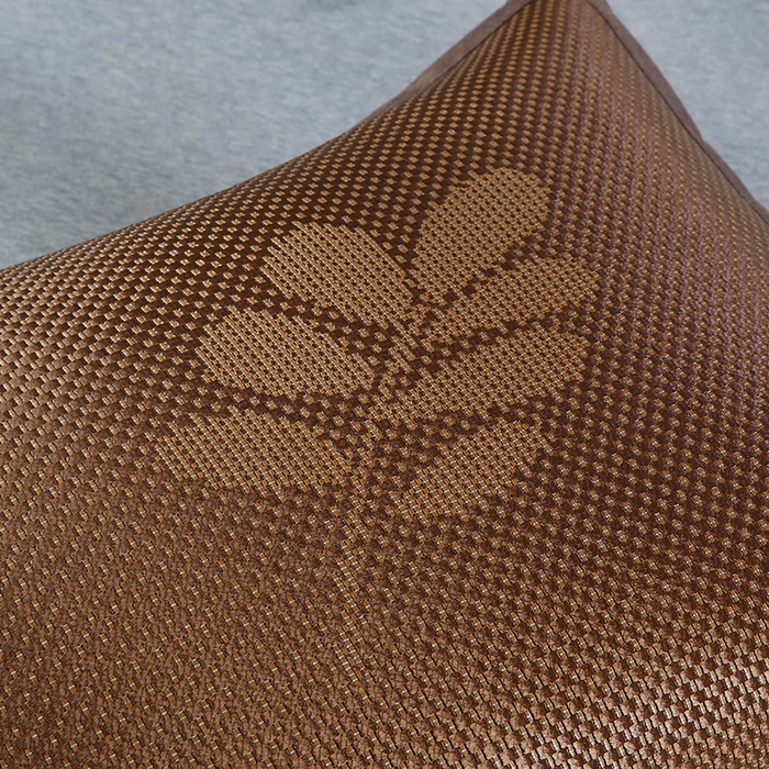 91家纺网 家纺一手货源 找家纺 小牛席业 2026新款大冰藤夏凉枕套系列凉枕套夏天枕套冰丝枕套竹枕套藤枕套冰藤枕套 大冰藤夏凉枕套（提花咖色）