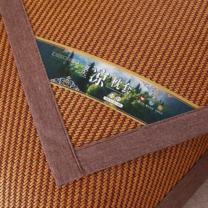 91家纺网 家纺一手货源 找家纺 小牛席业 2026新款大冰藤夏凉枕套系列凉枕套夏天枕套冰丝枕套竹枕套藤枕套冰藤枕套 角标全藤-经典斜纹藤枕套