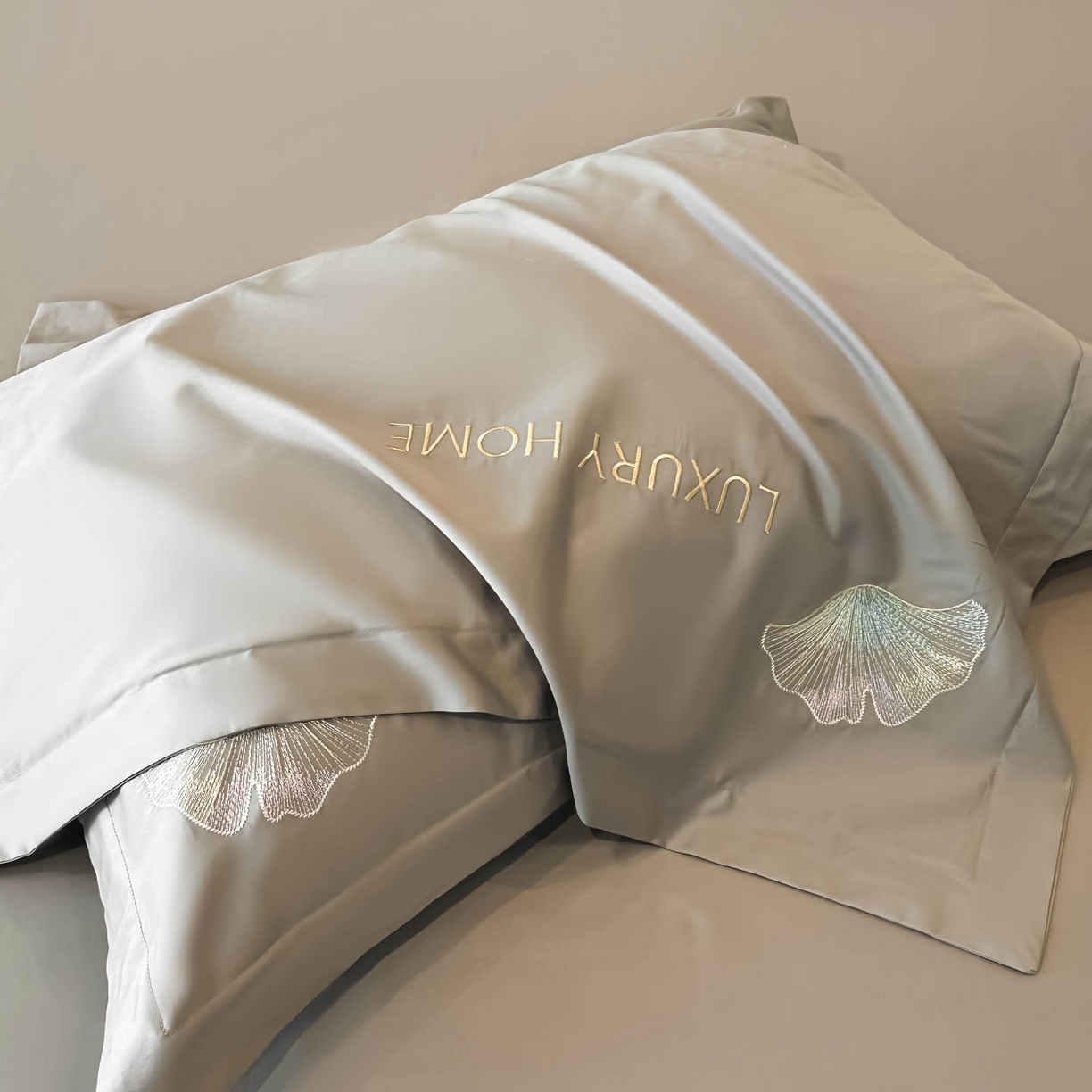 91家纺网 家纺一手货源 找家纺 润锦云 2026新款A类全棉纯棉刺绣四件套-花漾 花漾-星辰灰