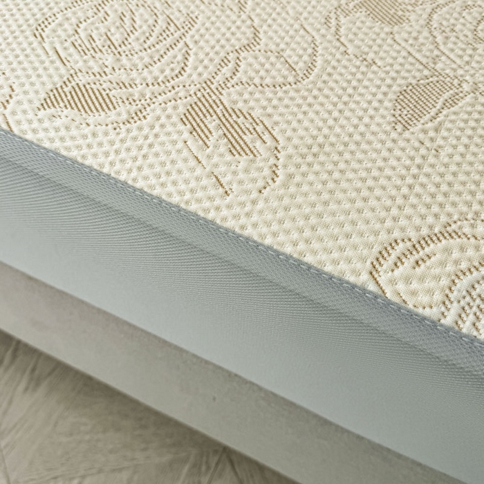 91家纺网 家纺一手货源 找家纺 凯罗 2026新款凉豆豆简约时尚风凉感豆豆凉席床席床笠-床笠款 曼塔玫瑰-奶咖