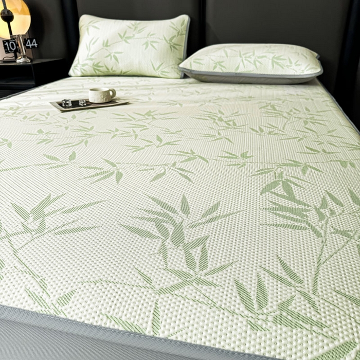 91家纺网 家纺一手货源 找家纺 凯罗 2026新款凉豆豆简约时尚风凉感豆豆凉席床席床笠-床笠款 上春山-碧绿