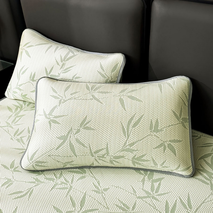 91家纺网 家纺一手货源 找家纺 凯罗 2026新款凉豆豆简约时尚风凉感豆豆凉席床席床笠-床笠款 上春山-碧绿