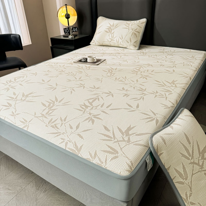 91家纺网 家纺一手货源 找家纺 凯罗 2026新款凉豆豆简约时尚风凉感豆豆凉席床席床笠-床笠款 上春山-奶咖