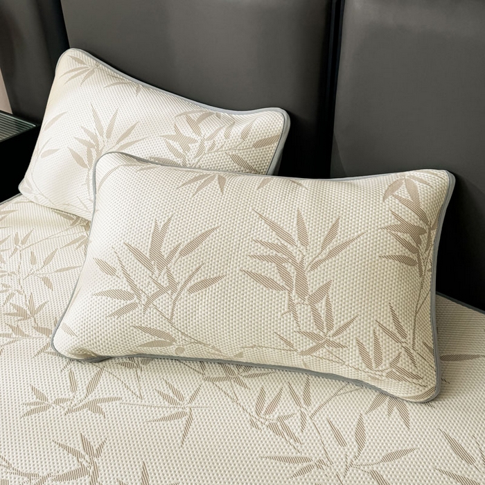 91家纺网 家纺一手货源 找家纺 凯罗 2026新款凉豆豆简约时尚风凉感豆豆凉席床席床笠-床笠款 上春山-奶咖