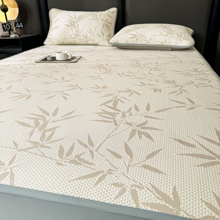 91家纺网 家纺一手货源 找家纺 凯罗 2026新款凉豆豆简约时尚风凉感豆豆凉席床席床笠-床笠款 上春山-奶咖