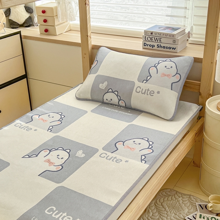 91家纺网 家纺一手货源 找家纺 宅部落 2026新款学生冰丝席单人宿舍席子凉席 小恐龙