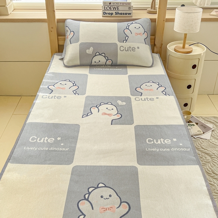 91家纺网 家纺一手货源 找家纺 宅部落 2026新款学生冰丝席单人宿舍席子凉席 小恐龙