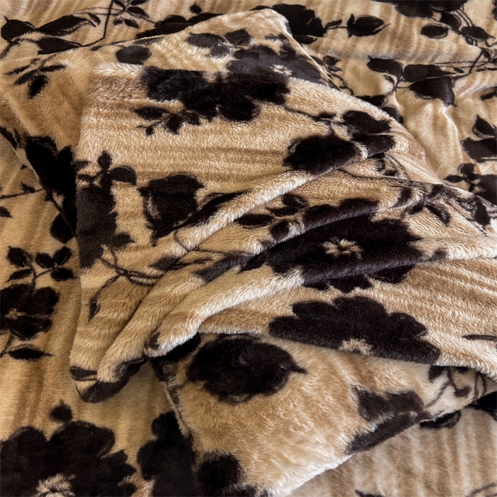 91家纺网 家纺一手货源 找家纺 沐珩家纺 2026新款高克重加厚保暖兔毛绒四件套-美拉德系列 美拉德-繁花