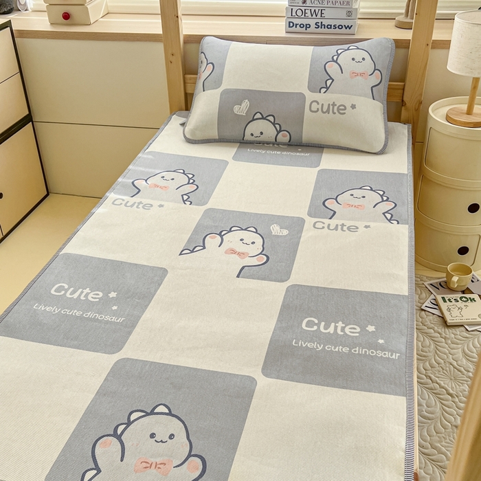 91家纺网 家纺一手货源 找家纺 宅部落 2026新款学生冰丝席单人宿舍席子凉席 小恐龙