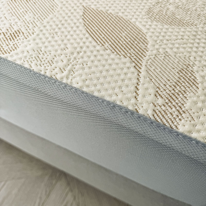 91家纺网 家纺一手货源 找家纺 凯罗 2026新款凉豆豆简约时尚风凉感豆豆凉席床席床笠-床笠款 夏叶-奶咖