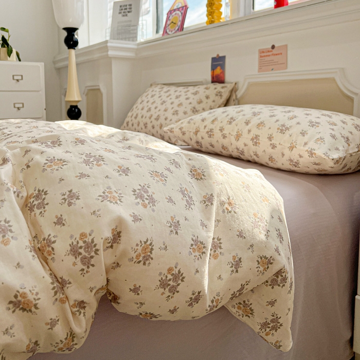 91家纺网 家纺一手货源 找家纺 亿梵家居 2026新款A类母婴级有氧纯棉印花双面全棉双层纱四件套-床拍图晨曦