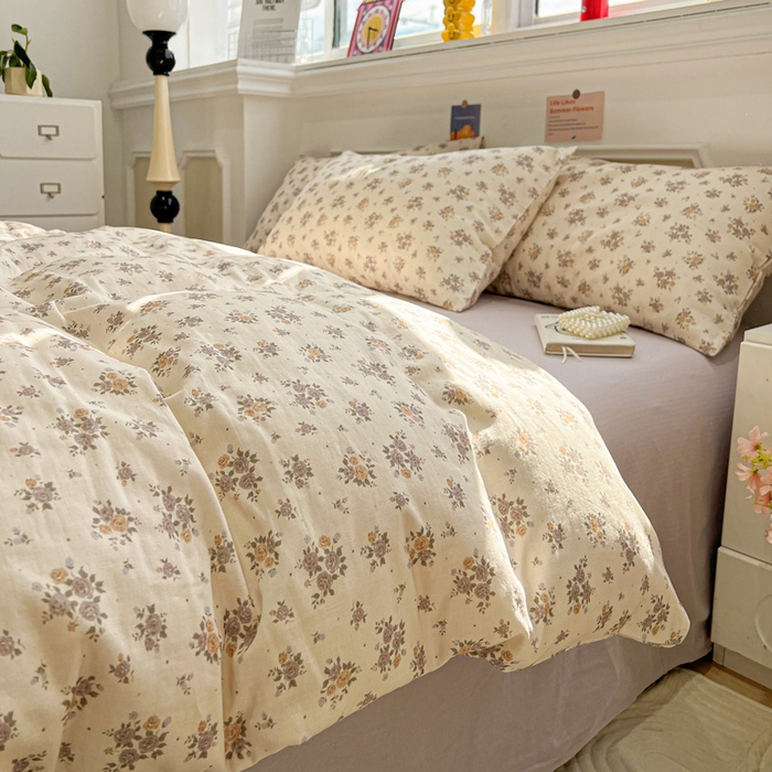 91家纺网 家纺一手货源 找家纺 亿梵家居 2026新款A类母婴级有氧纯棉印花双面全棉双层纱四件套-床拍图晨曦