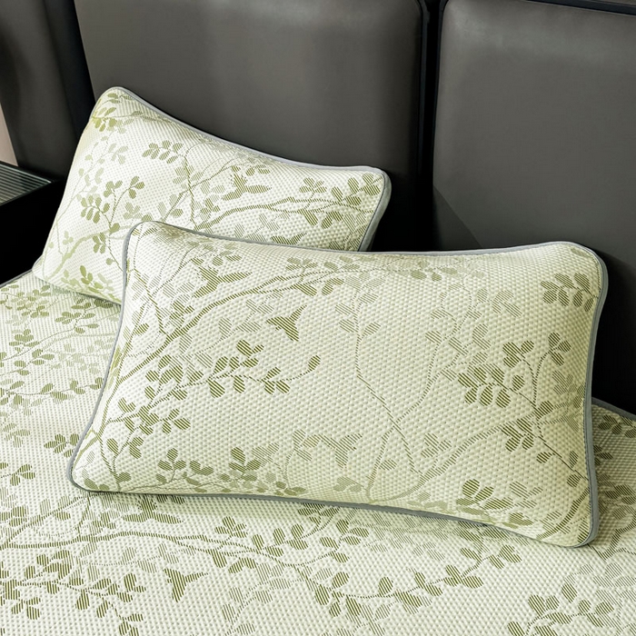 91家纺网 家纺一手货源 找家纺 凯罗 2026新款凉豆豆简约时尚风凉感豆豆凉席床席床笠-床笠款 纤藤集-薄荷绿