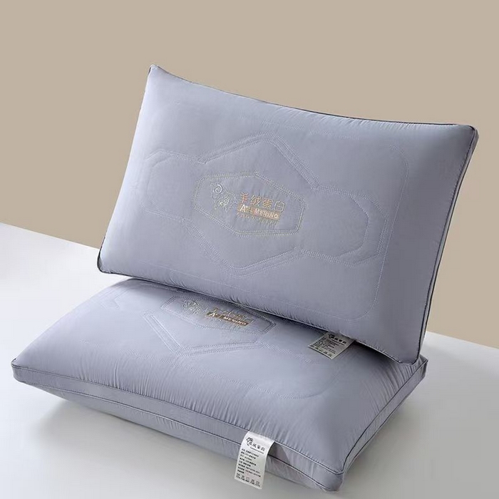 浩宇家纺 2026新款羊绒蛋白枕芯整张棉枕头枕芯不变形不塌陷枕壳枕皮2614 灰色