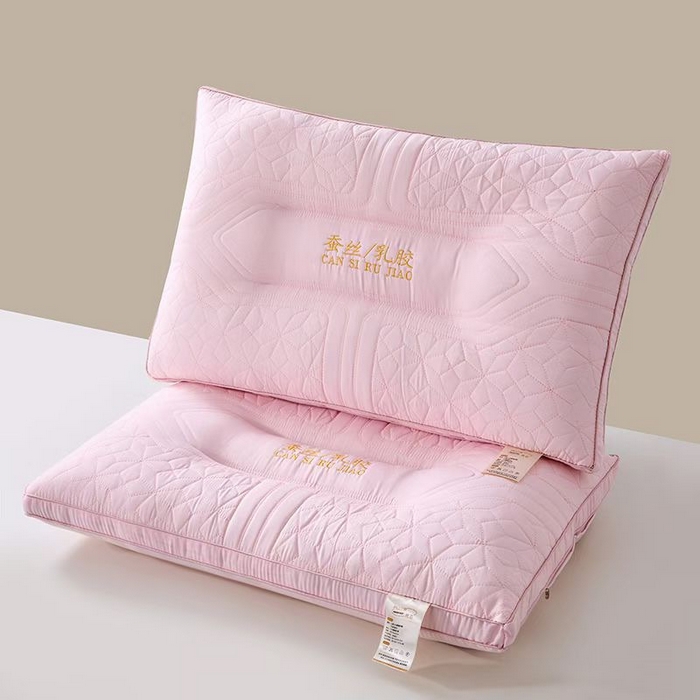 （总）浩宇家纺 2026新款乳胶枕芯蚕丝乳胶枕保健枕枕皮枕壳 枕头枕芯2612