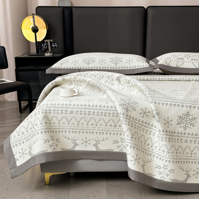 91家纺网 家纺一手货源 找家纺 （总）凯罗 2026新款凉豆豆简约时尚风凉感豆豆凉席床席床笠-床席款