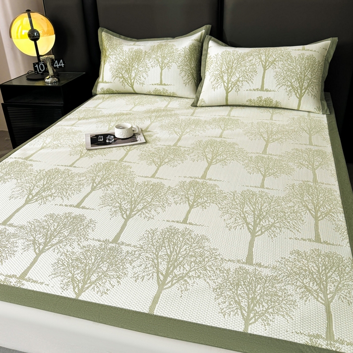 91家纺网 家纺一手货源 找家纺 凯罗 2026新款凉豆豆简约时尚风凉感豆豆凉席床席床笠-床席款 发财树-薄荷绿