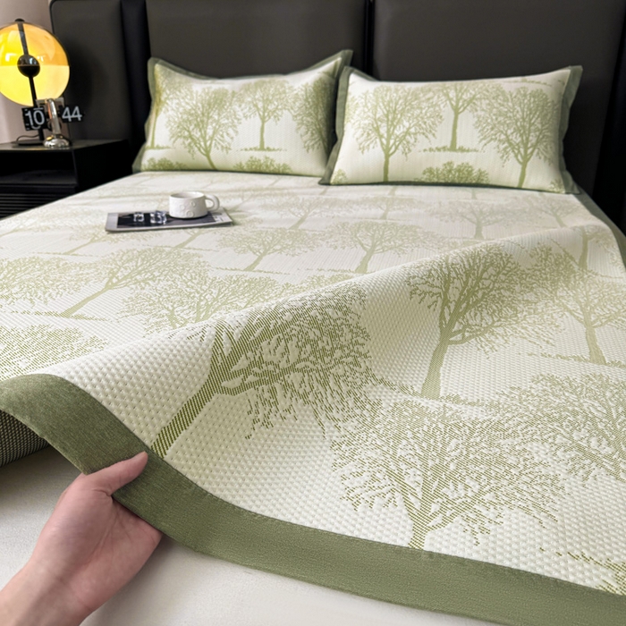 91家纺网 家纺一手货源 找家纺 凯罗 2026新款凉豆豆简约时尚风凉感豆豆凉席床席床笠-床席款 发财树-薄荷绿